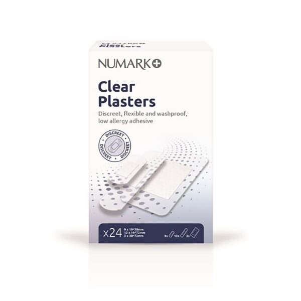 Numark Clear Assorted Plasters 24 Plasters