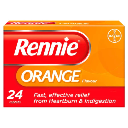 Rennie Orange Flavour 24 Chewable Tablets