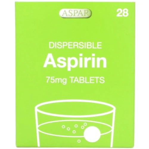 Aspirin 75mg Dispersible Tablets 28 Tablets