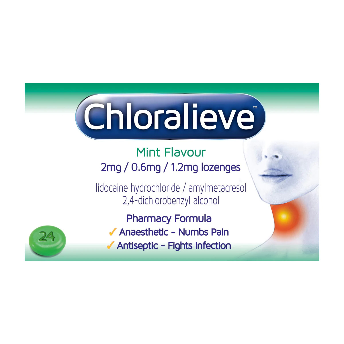 Chloralieve Mint Lozenges 24 Lozenges