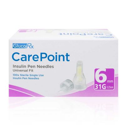 GlucoRx CarePoint Pen Needles 31G 6mm (100)