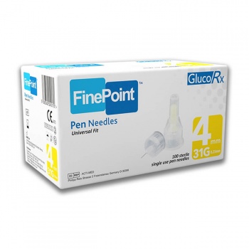 GlucoRx FinePoint Insulin Pen Needles (100)