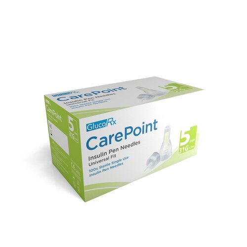 GlucoRx CarePoint Pen Needles 31G 5mm (100)