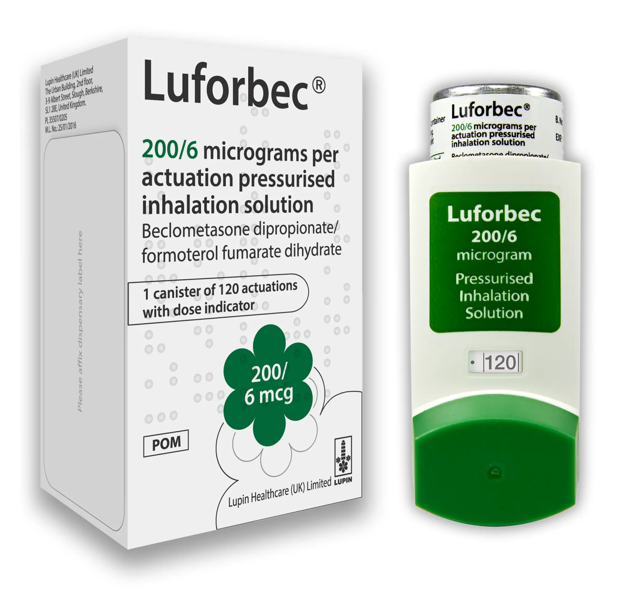 Luforbec 200mcg Inhaler (beclometasone/formoterol)