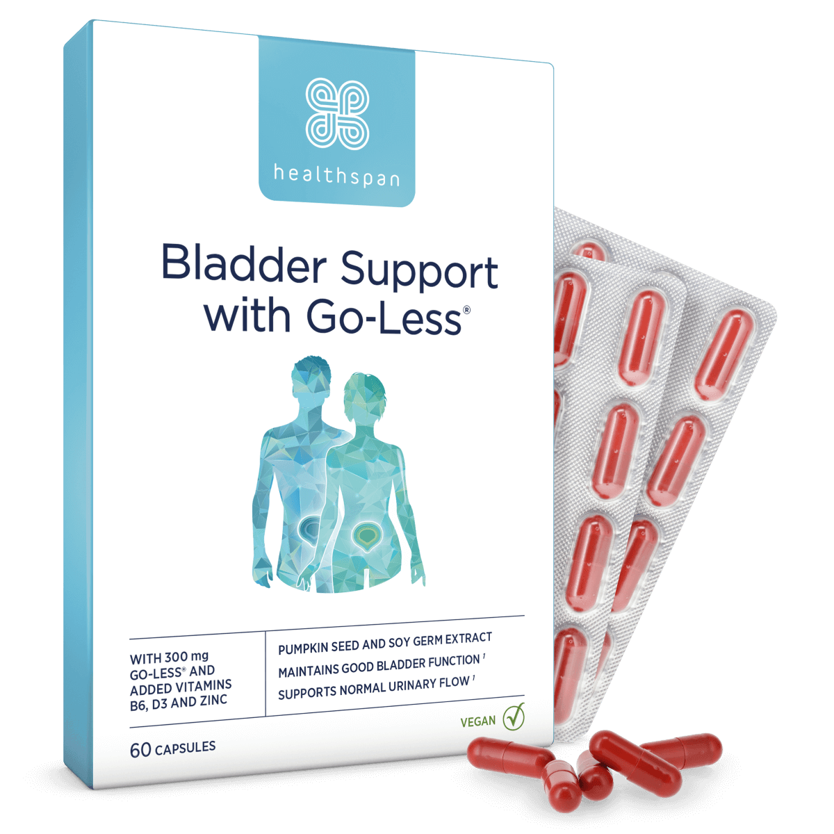 Healthspan Bladder Support with Go-Less 60 Capsules