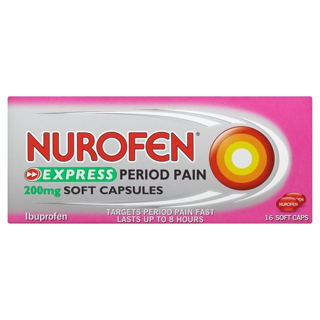 Nurofen Express Period Pain 200mg Soft Capsules (16)