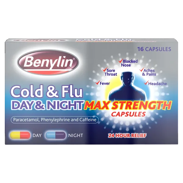 Benylin Cold & Flu Day & Night Max Strength Capsules (16)