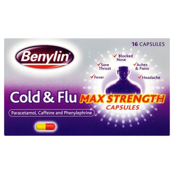Benylin Cold & Flu Max Strength 16 Capsules