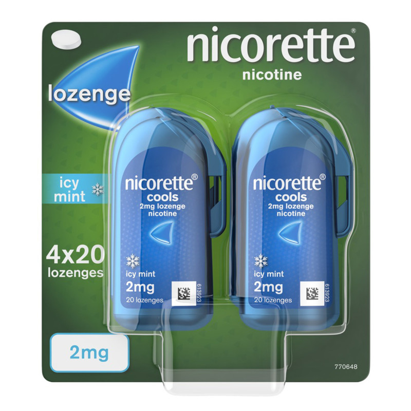 Nicorette Cools Icy Mint 2mg Lozenges 80 Lozenges