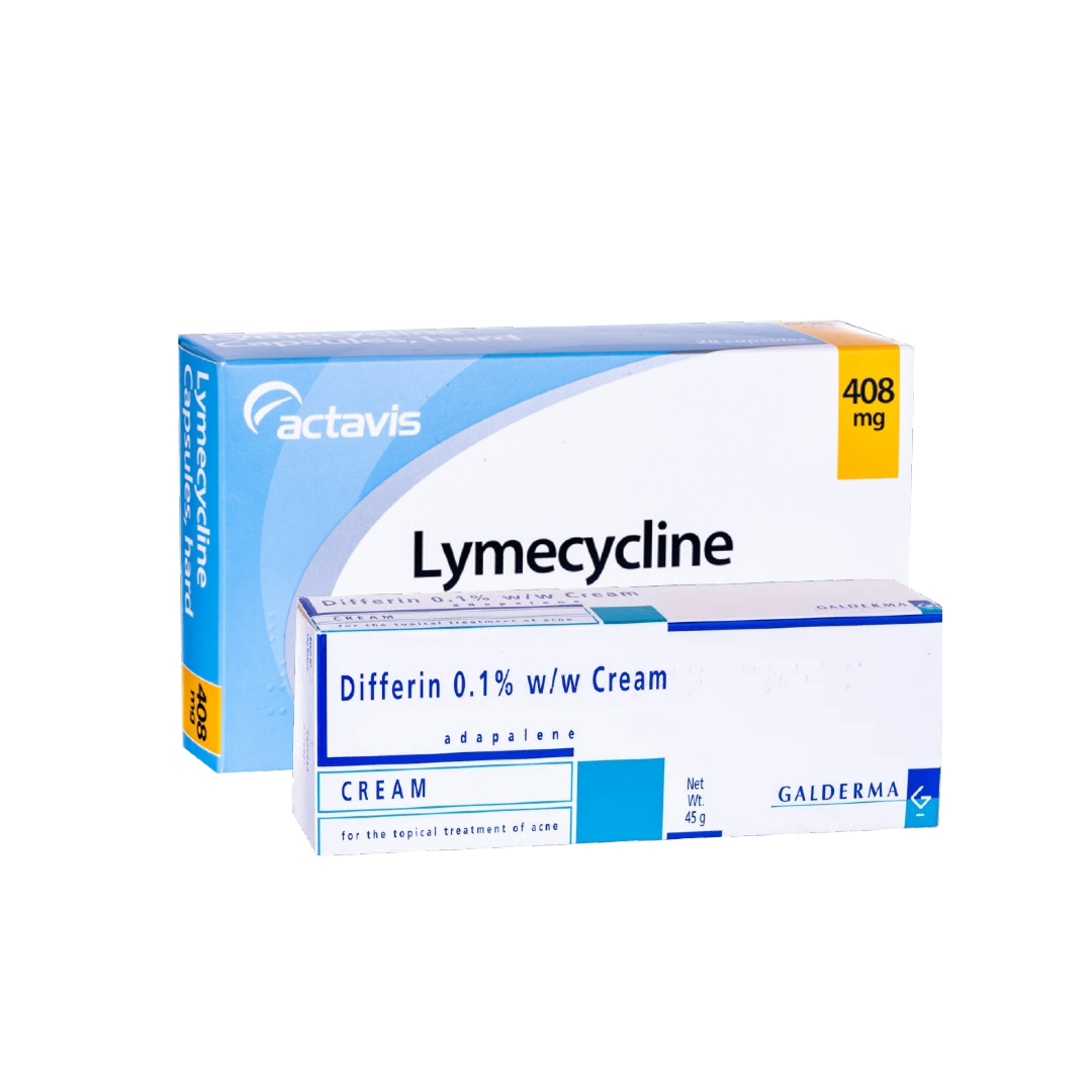 Lymecycline Capsules (84 Capsules) and Differin Gel (45g)