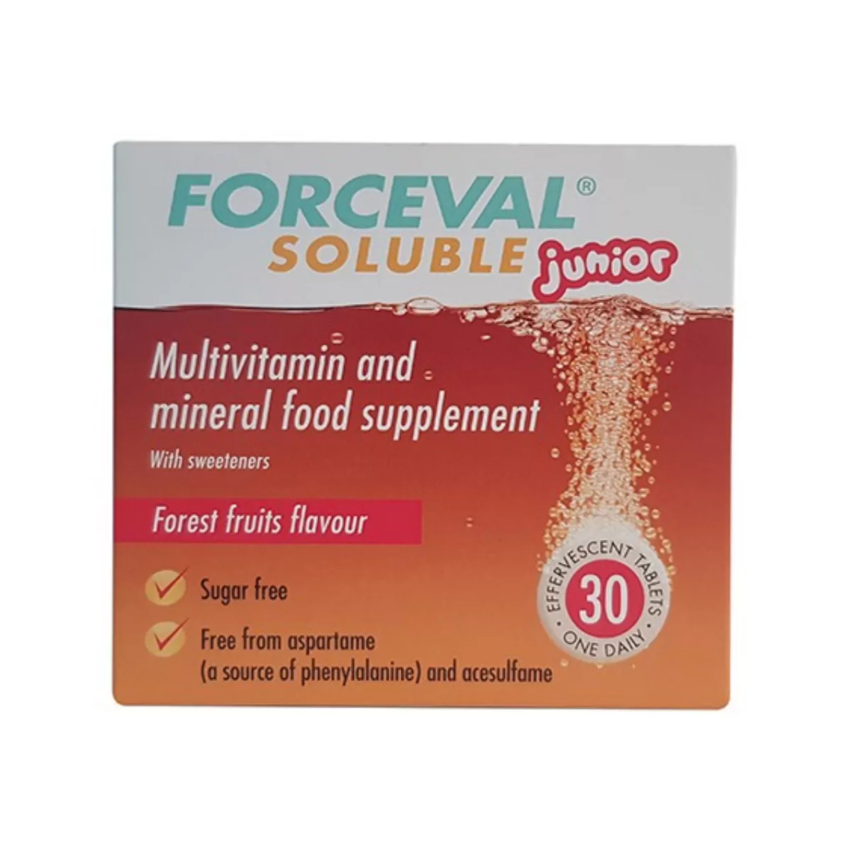 Forceval Soluble Junior Multivitamin Tablets 30 Tablets