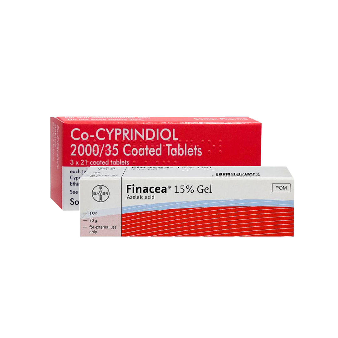 Co-cyprindiol (63 Tablets) and Finacea 15% Gel (30g)
