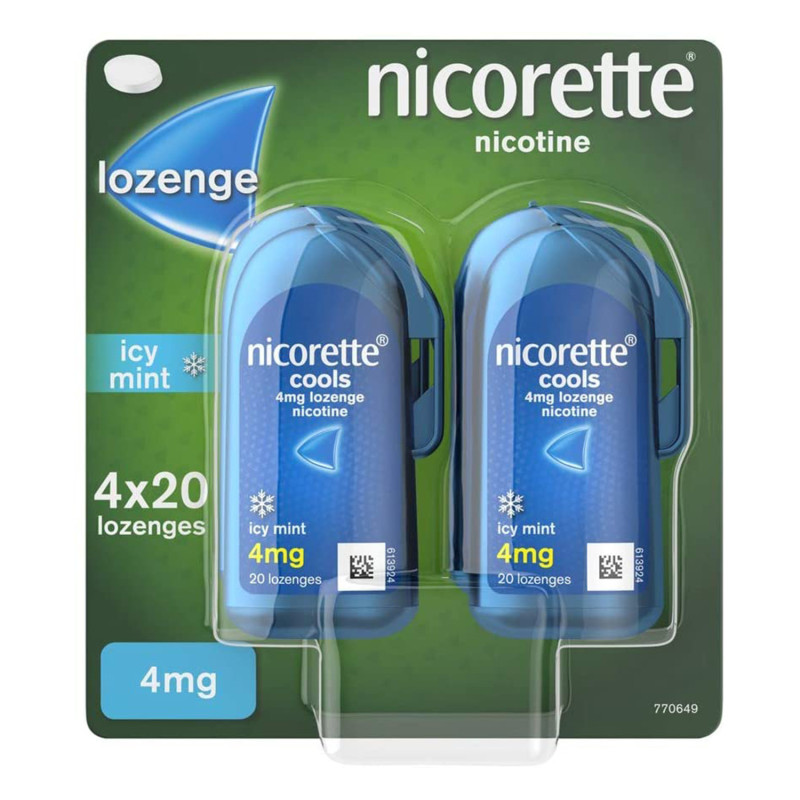 Nicorette Cools Icy Mint 4mg Lozenges 80 Lozenges