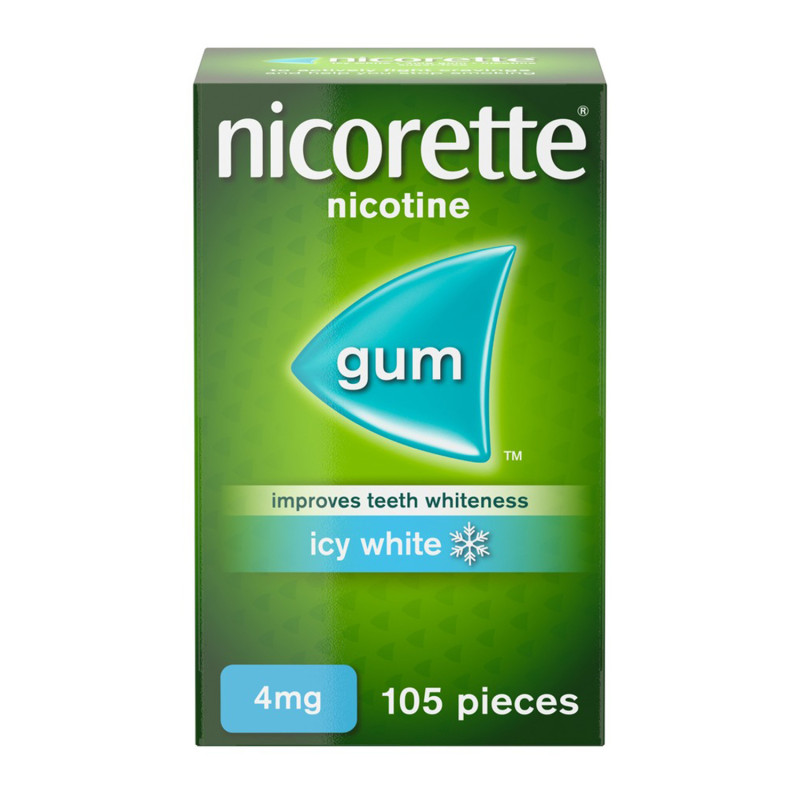 Nicorette Icy White 4mg Gum 105 Pieces