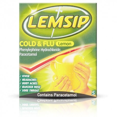 Lemsip Cold & Flu Lemon Flavour Sachets (5)