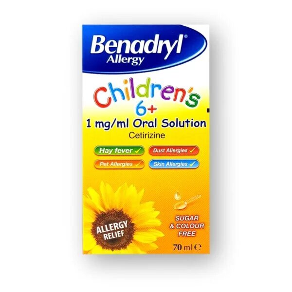 Benadryl Allergy Children 6+ 1mg/ml Oral Solution (60ml)
