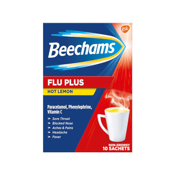 Beechams Flu Plus Hot Lemon 10 Sachets