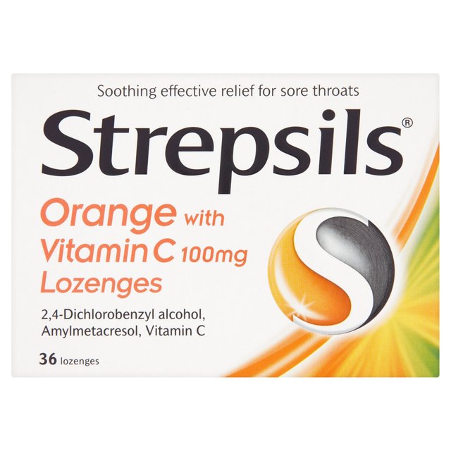 Strepsils Orange With Vitamin C 36 Lozenges