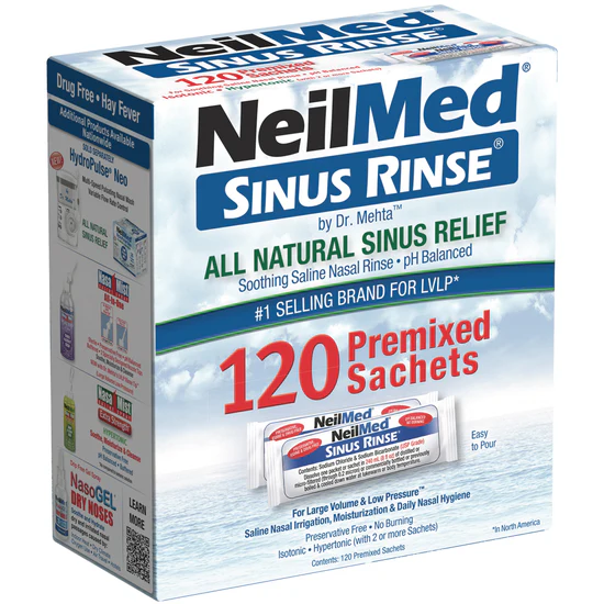 NeilMed Sinus Rinse Refill Kit Premixed Sachets 120 Sachets
