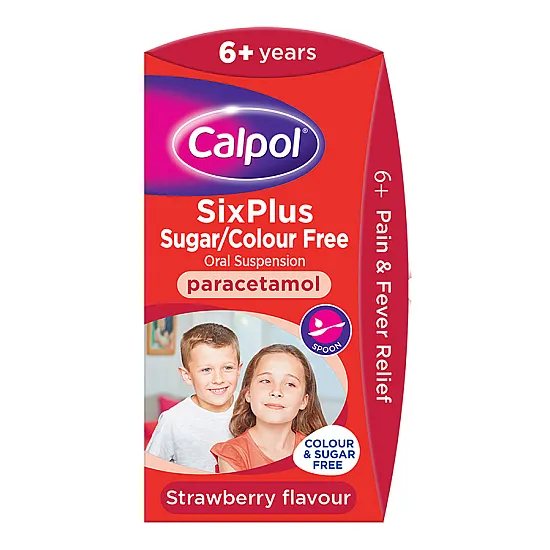 Calpol SixPlus Sugar Free Suspension Strawberry Flavour 100ml