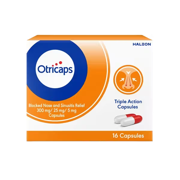Otricaps Blocked Nose and Sinusitis Relief Capsules 16 Capsules