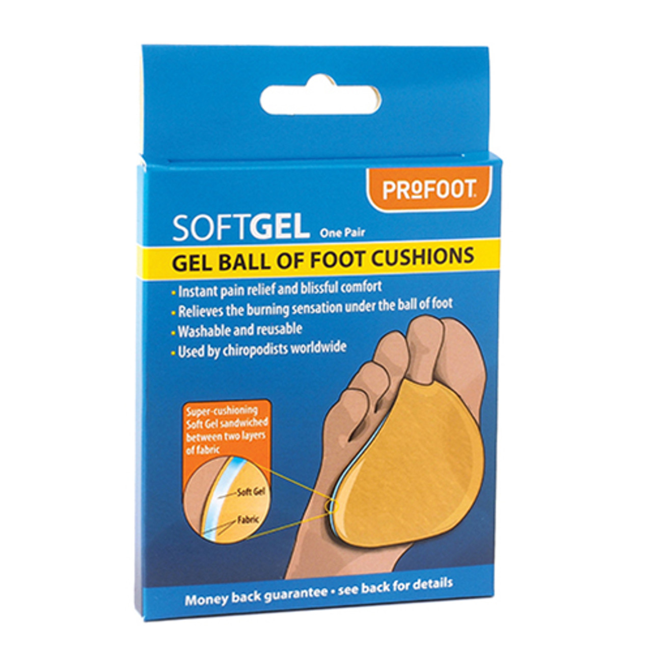 Profoot Softgel Ball Of Foot Cushions One Pair