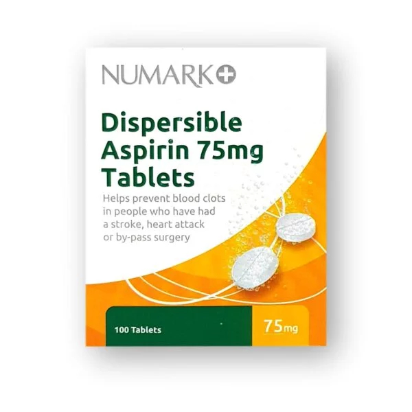 Aspirin 75mg Dispersible Tablets 100 Tablets
