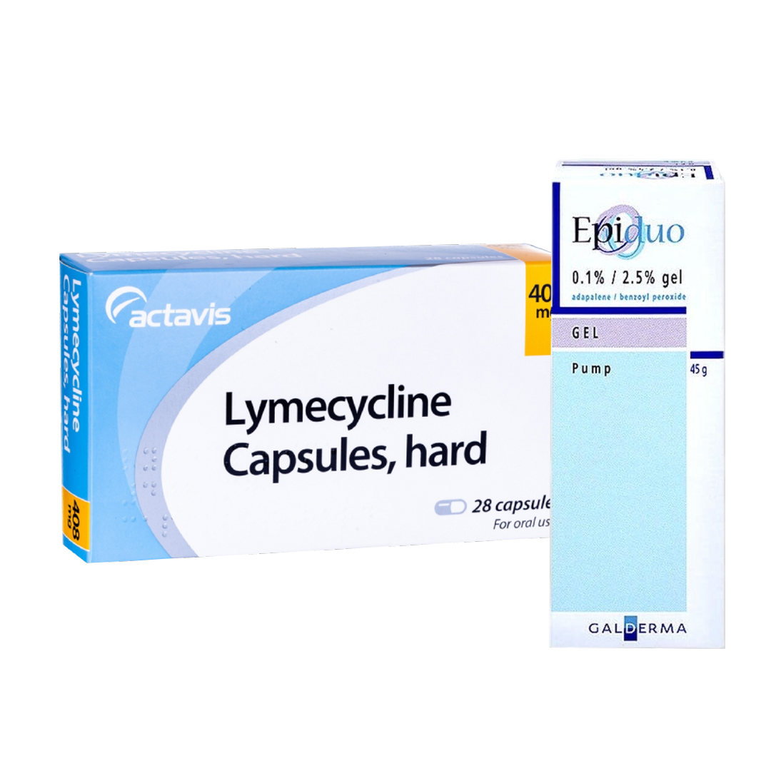 Lymecycline Capsules (84 Capsules) and Epiduo Gel (45g 0.1%)