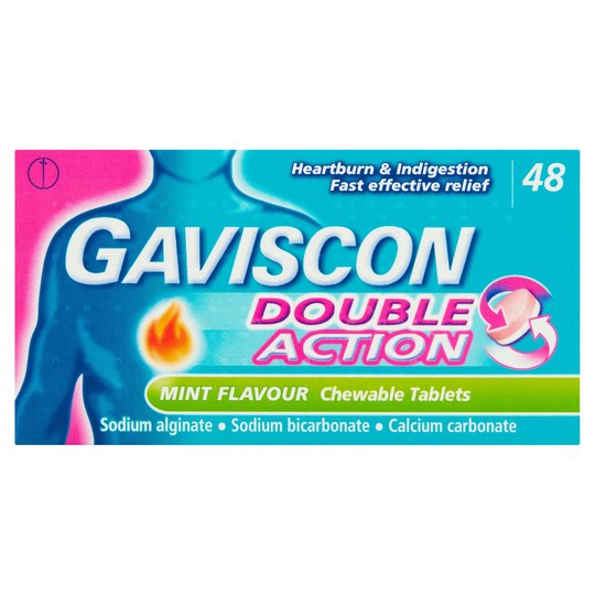 Gaviscon Double Action Chewable Tablets Mint 48 Tablets